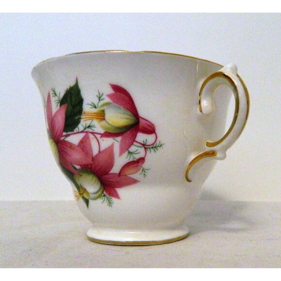 Vintage Royal Vale Bone China Tea Cup Saucer Set 7627 Pink Bell Flower Gold Trim - Picture 7 of 14